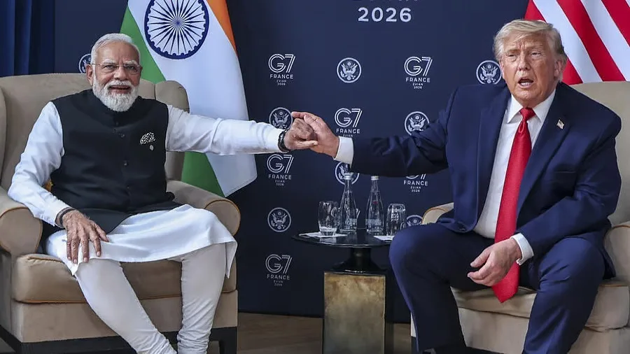 Prime Minister Narendra Modi during a meeting with US President Donald Trump.Credit: PTI Photo
