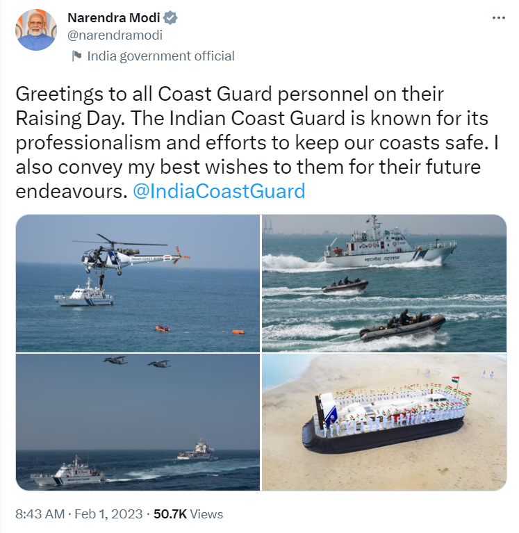 india coast guard tweet narendra modi