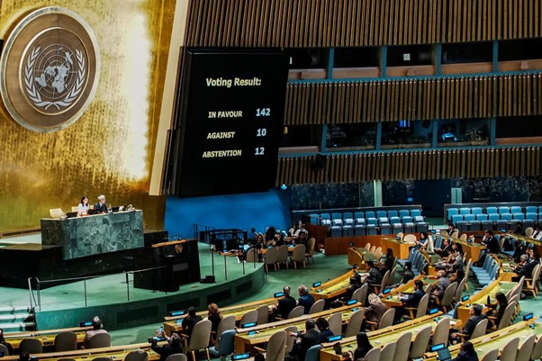 141 countries including India supported voted in favor of granting state status to Palestine in the UN