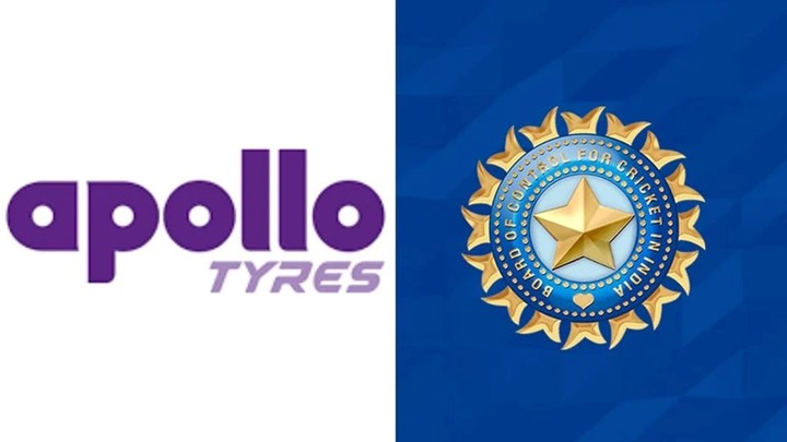 Apollo Tyres logo on Indian cricket team jersey