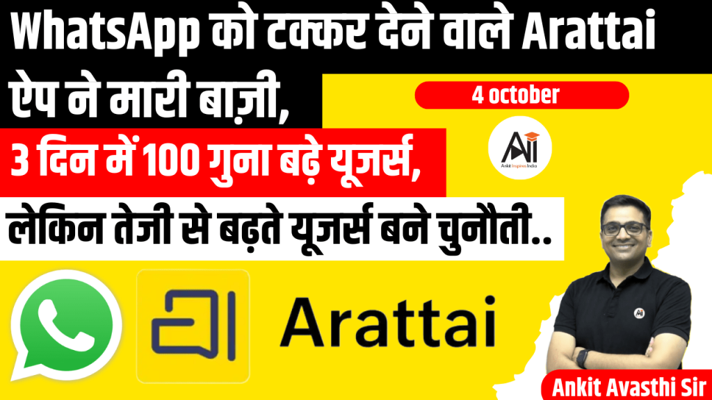 WhatsApp को टक्कर देने वाले Arattai ऐप ने मारी बाज़ी, 3 दिन में 100 गुना बढ़े यूजर्स, लेकिन तेजी से बढ़ते यूजर्स बने चुनौती..