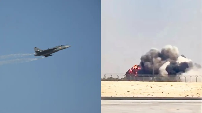 india tejas fighter jet crashes at dubai air show