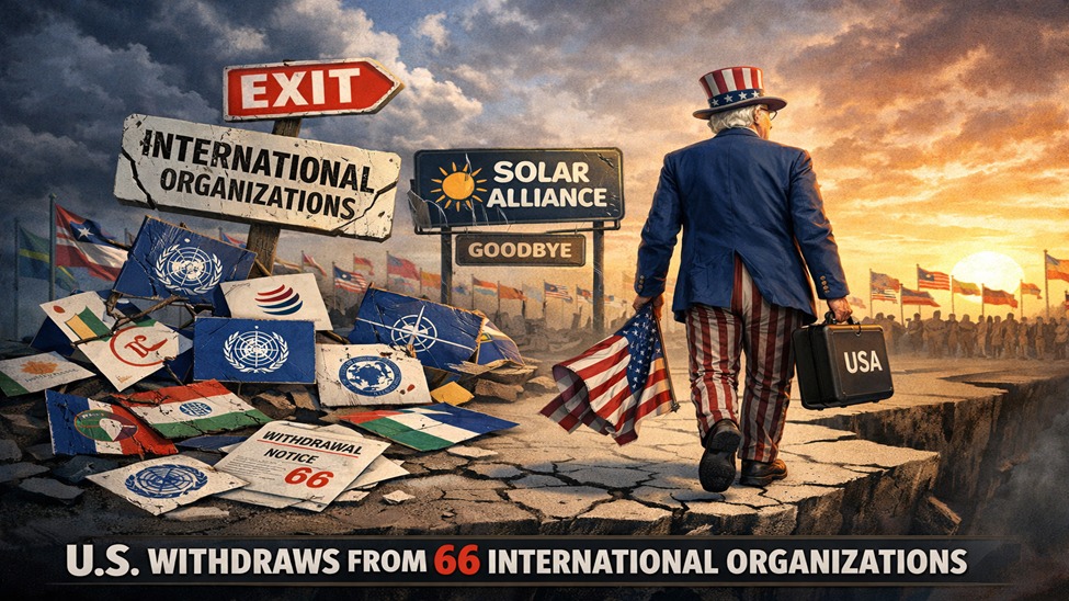 US withdrawn from the United Nations and 66 affiliated organizations