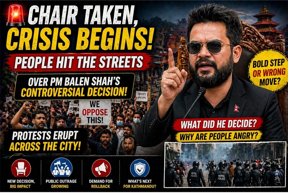 People protest of PM Balen Shah decision