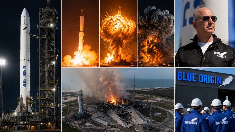 Blue Origin New Glenn rocket explodes on launch pad