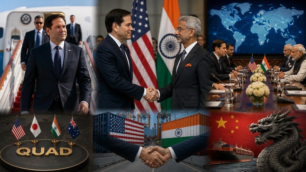 US Secretary of State Marco Rubio arrives in India