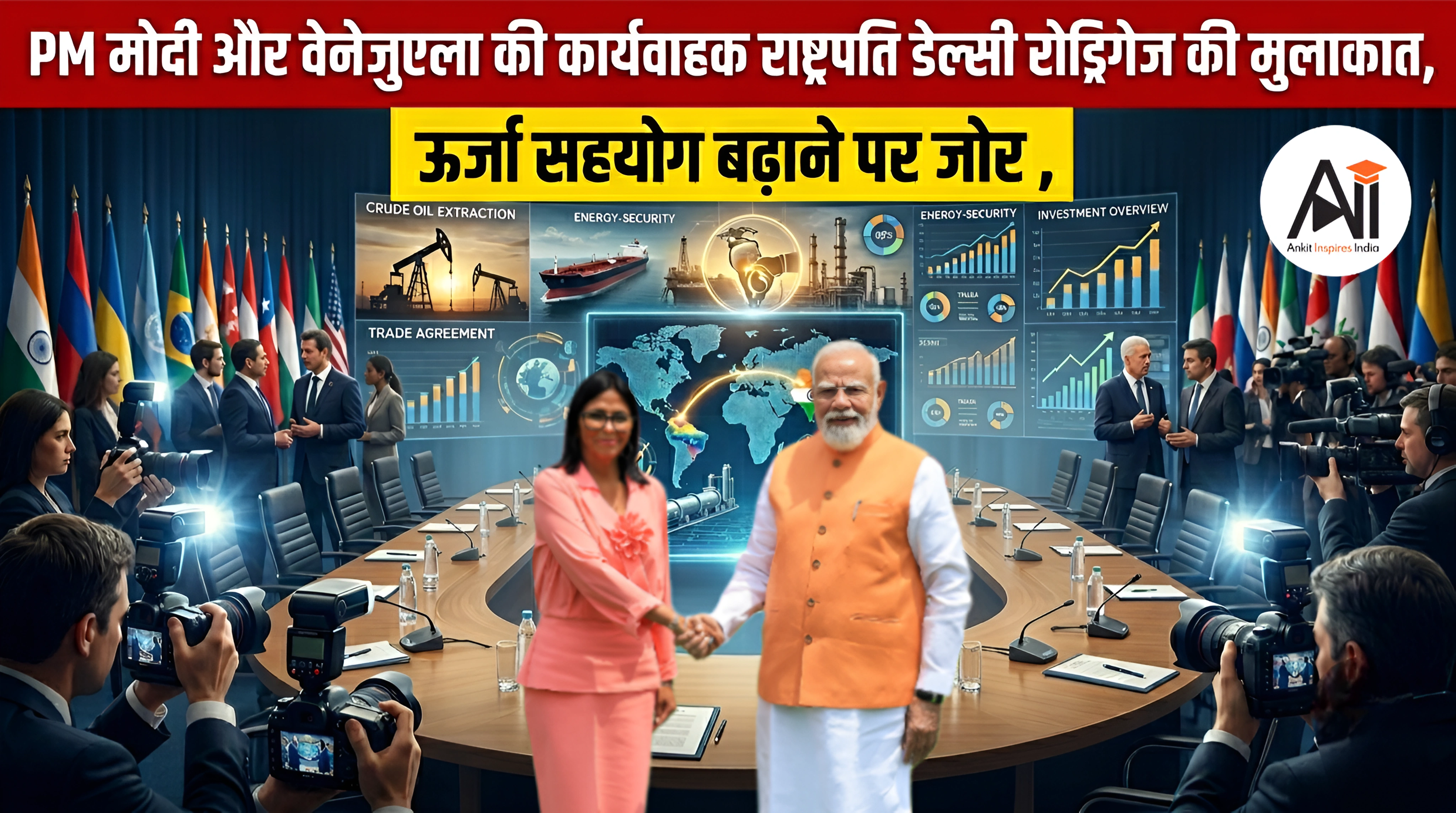 PM Modi Venezuela Meeting: प्रधानमंत्री मोदी ने वेनेजुएला की कार्यवाहक राष्ट्रपति डेल्सी रोड्रिगेज से की अहम वार्ता, ऊर्जा सहयोग पर जोर