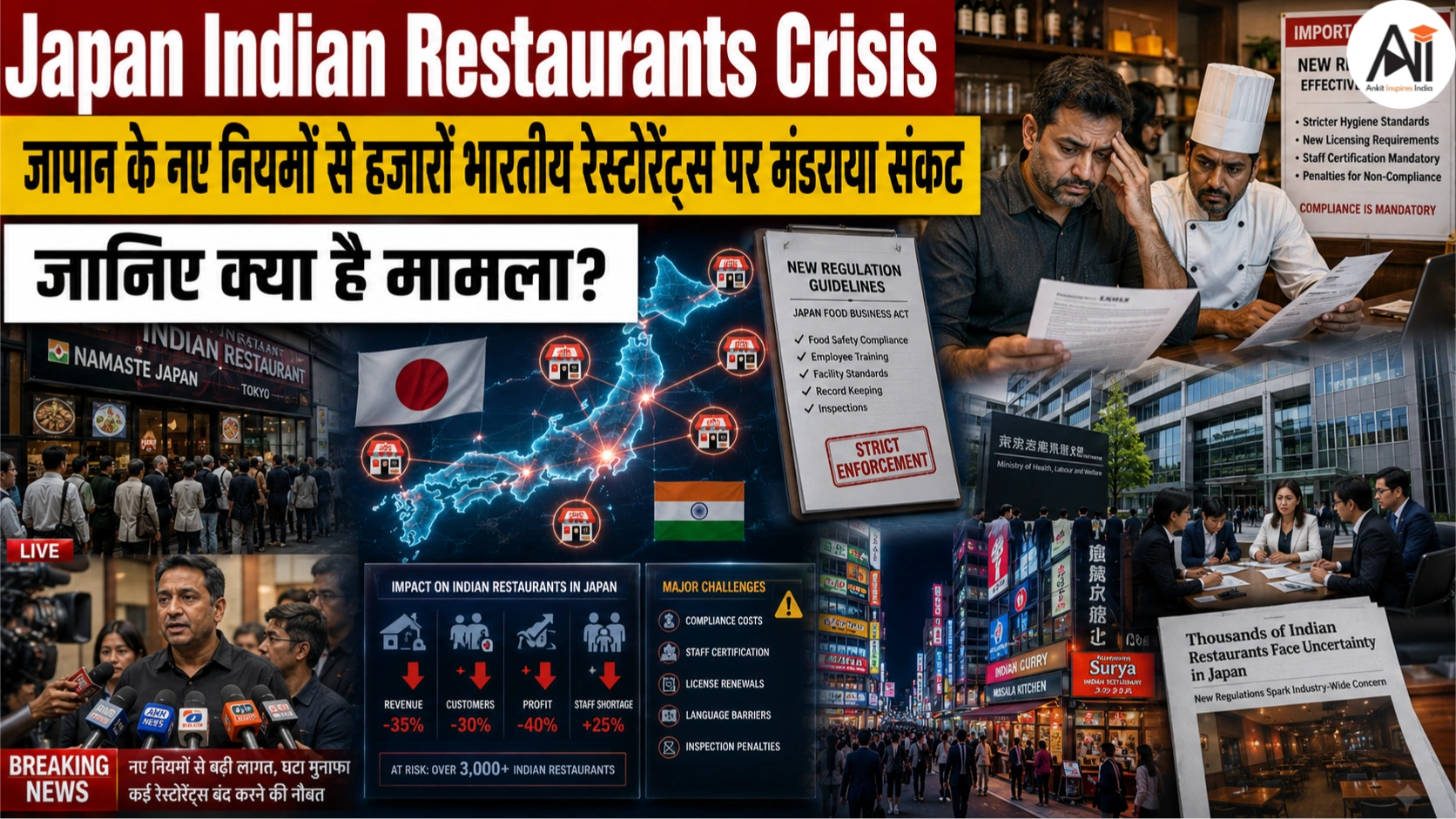 Japan Indian Restaurants Crisis: जापान के नए नियमों से हजारों भारतीय रेस्टोरेंट्स पर मंडराया संकट - जानिए क्या है मामला?