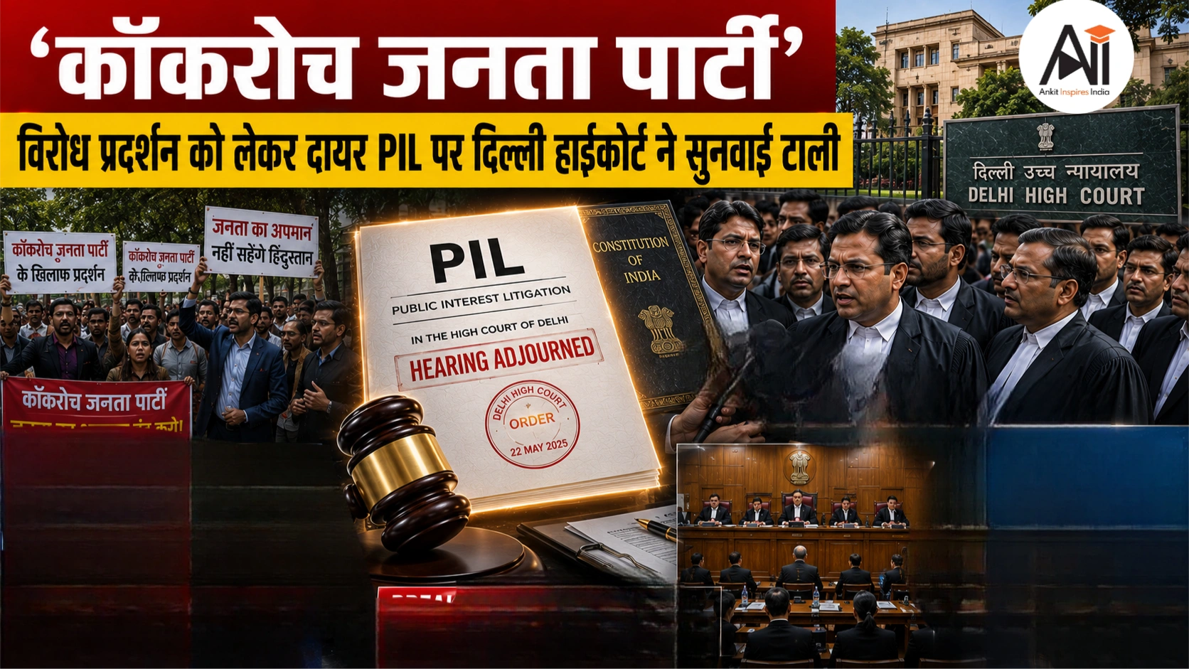 Cockroach Janata Party Protest PIL: दिल्ली हाईकोर्ट ने तत्काल सुनवाई से किया इनकार, जानें पूरा मामला