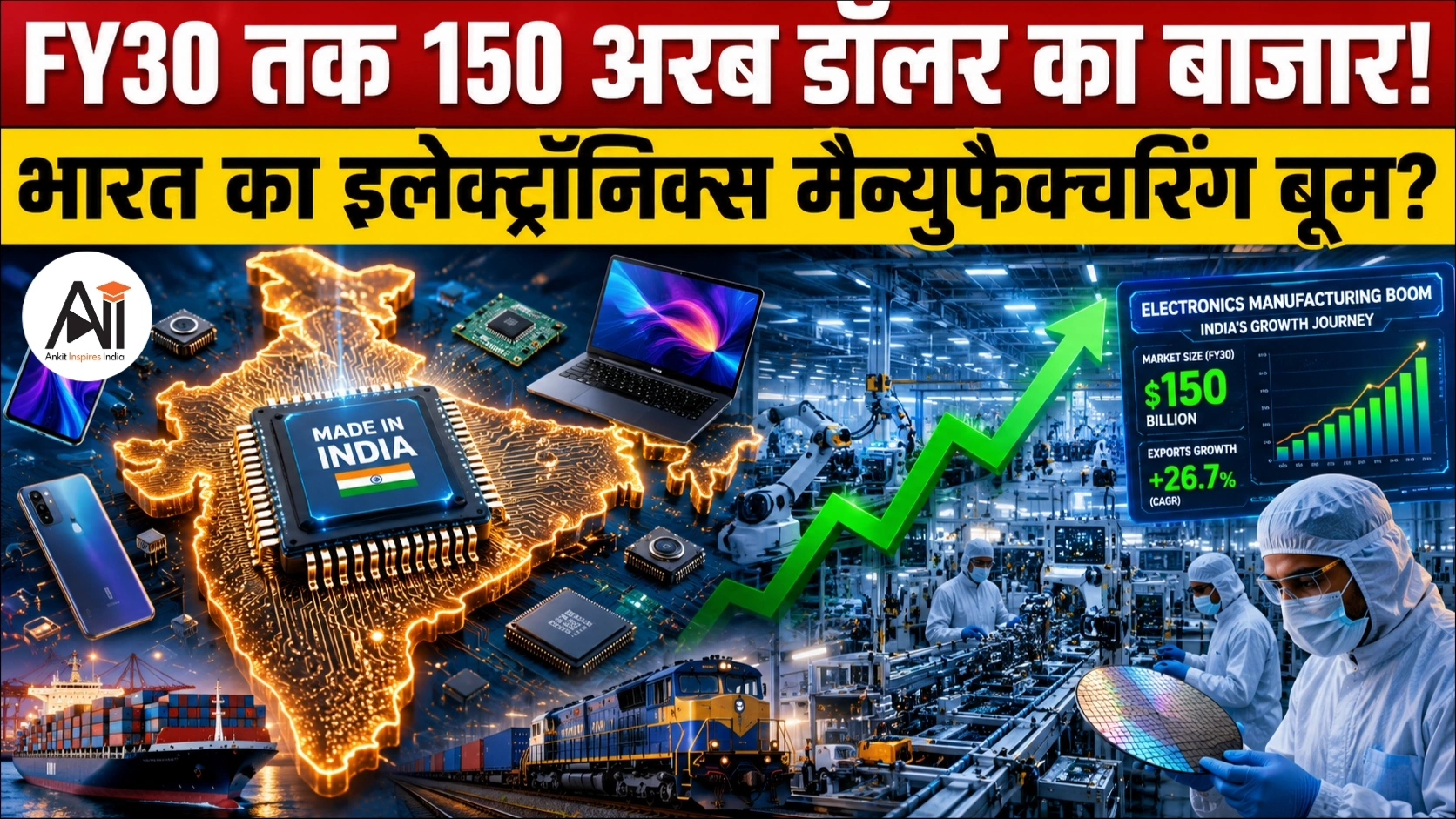 India Electronic Manufacturing Market FY30: 2030 तक 150 बिलियन डॉलर के पार पहुंच सकता है भारत का इलेक्ट्रॉनिक्स मैन्युफैक्चरिंग बाजार
