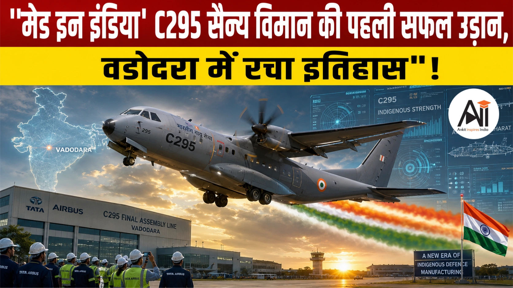 Made-in-India C295 Military Aircraft: भारत में बना पहला C-295 विमान उड़ा, रक्षा उत्पादन में खुला नया अध्याय