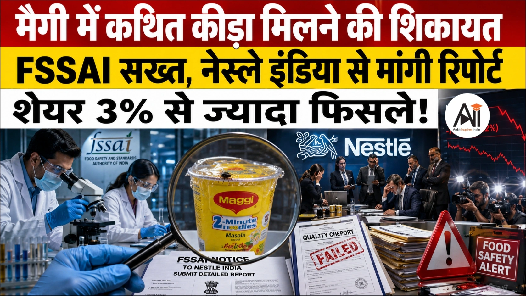 मैगी में कथित कीड़ा मिलने की शिकायत पर FSSAI सख्त, नेस्ले इंडिया से मांगी विस्तृत रिपोर्ट; शेयर 3% से ज्यादा फिसले!