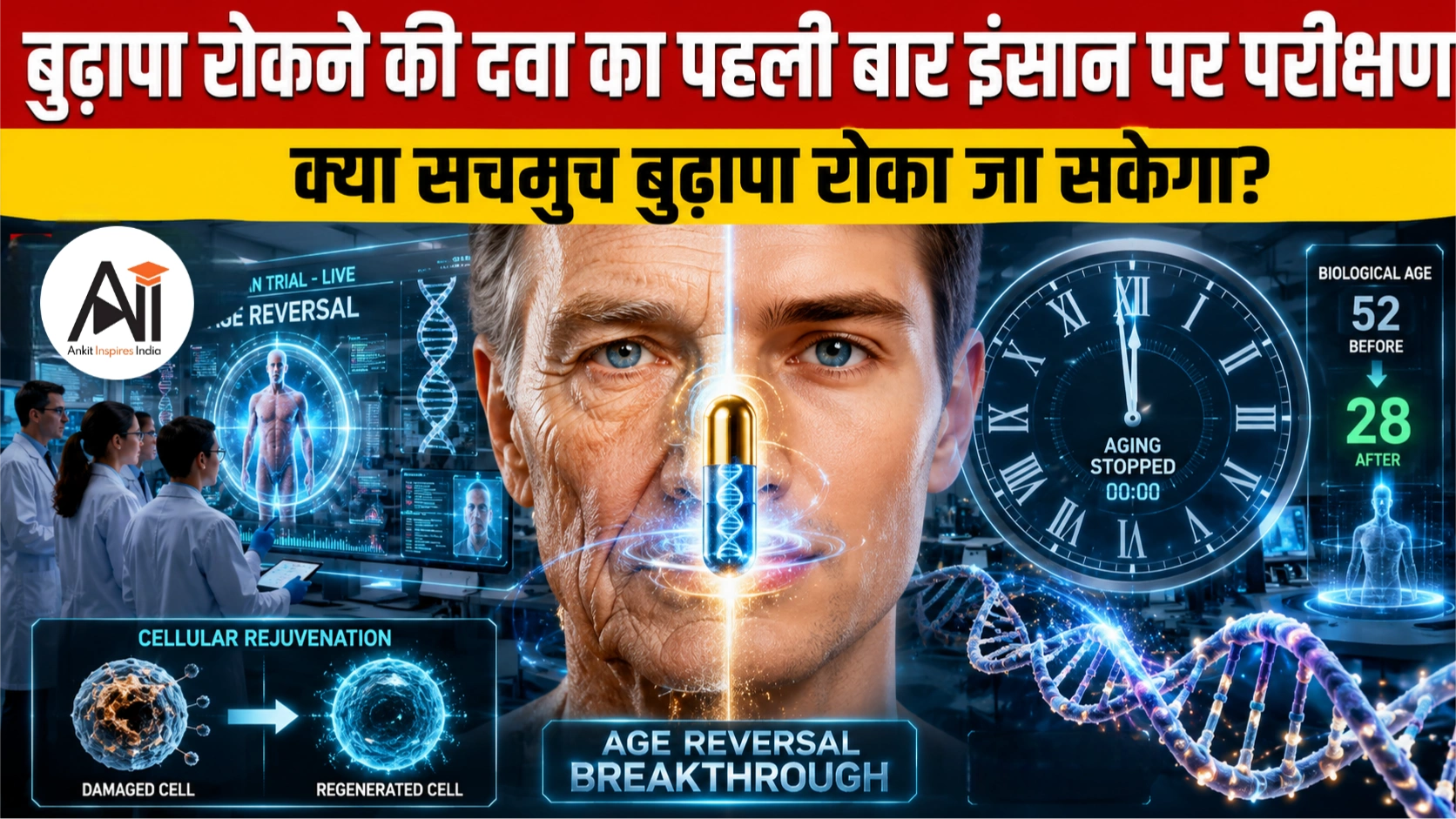 First Reverse Aging Drug Human Trial: बुढ़ापा रोकने की दवा का पहली बार इंसान पर परीक्षण, मेडिकल साइंस में ऐतिहासिक कदम