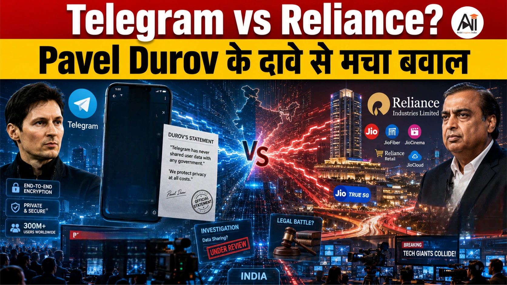Pavel Durov का बड़ा आरोप! क्या Telegram को रोकने के लिए Reliance और WhatsApp के बीच चल रही है अदृश्य जंग?