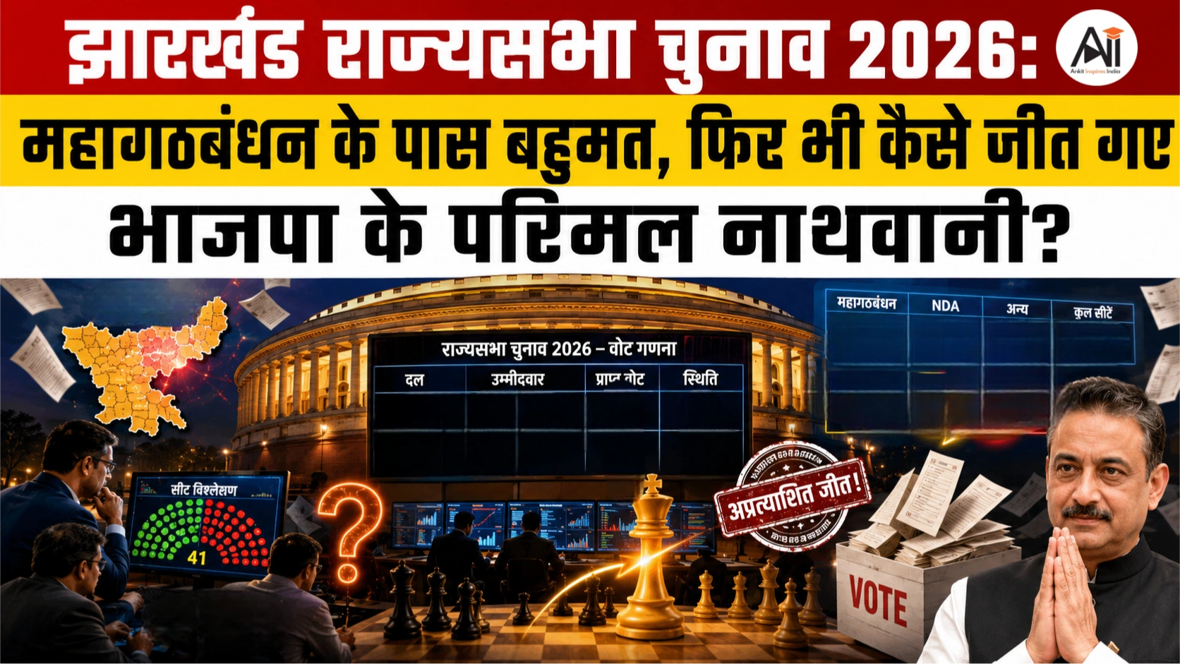 Jharkhand Rajya Sabha Election 2026: महागठबंधन के पास बहुमत, फिर भी कैसे जीत गए भाजपा के परिमल नाथवानी?