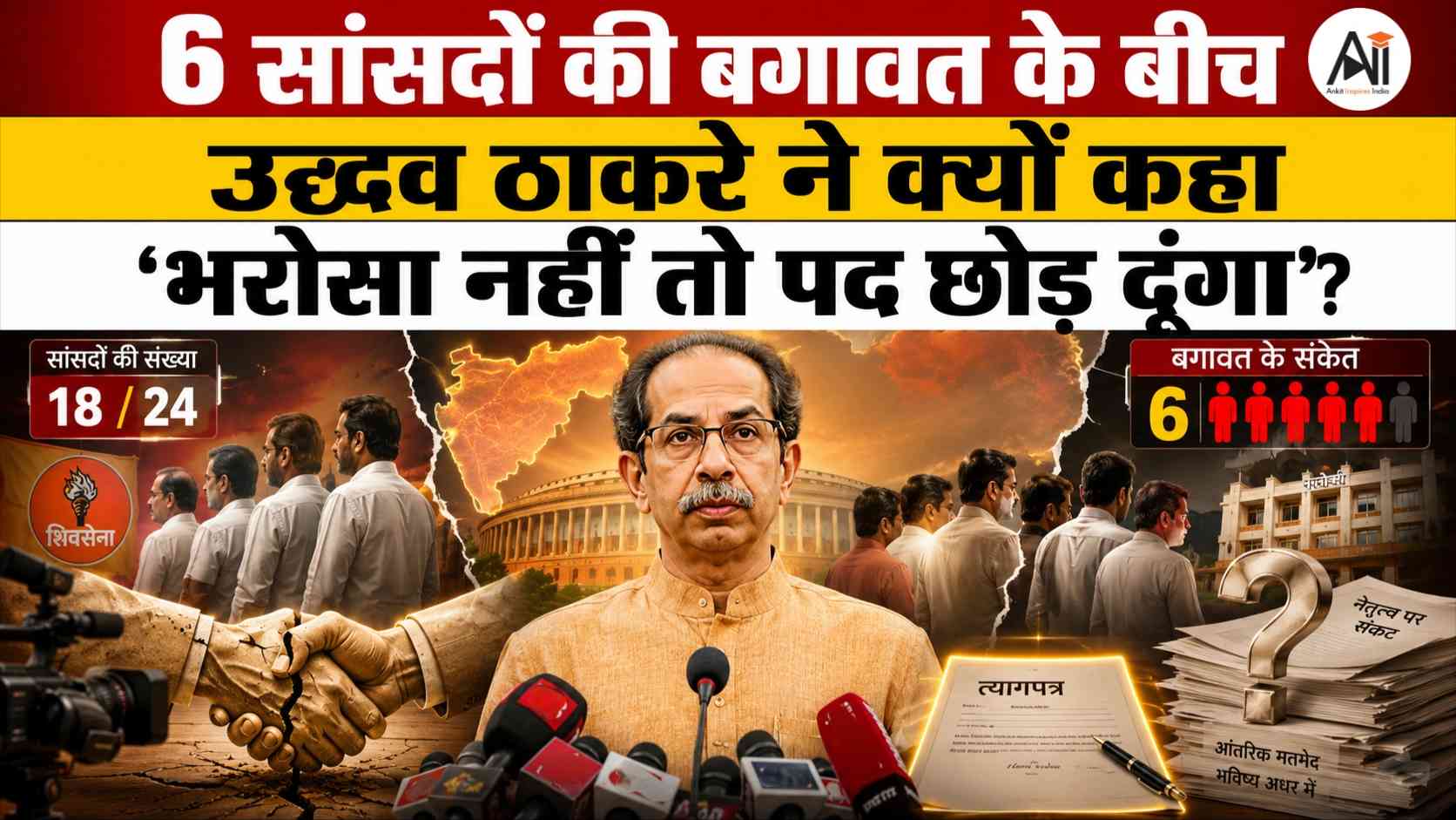 Uddhav Thackeray Resignation Offer: 6 सांसदों की बगावत के बीच उद्धव ठाकरे ने क्यों कहा- ‘भरोसा नहीं तो पद छोड़ दूंगा’?