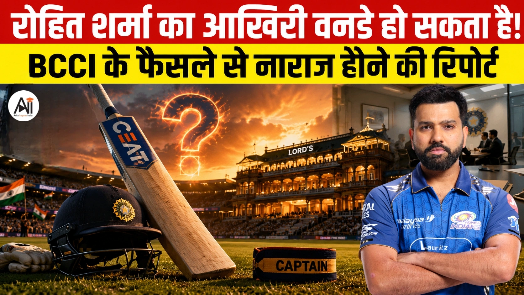 रोहित शर्मा का आखिरी वनडे हो सकता है लॉर्ड्स मुकाबला, BCCI के फैसले से नाराज होने की रिपोर्ट